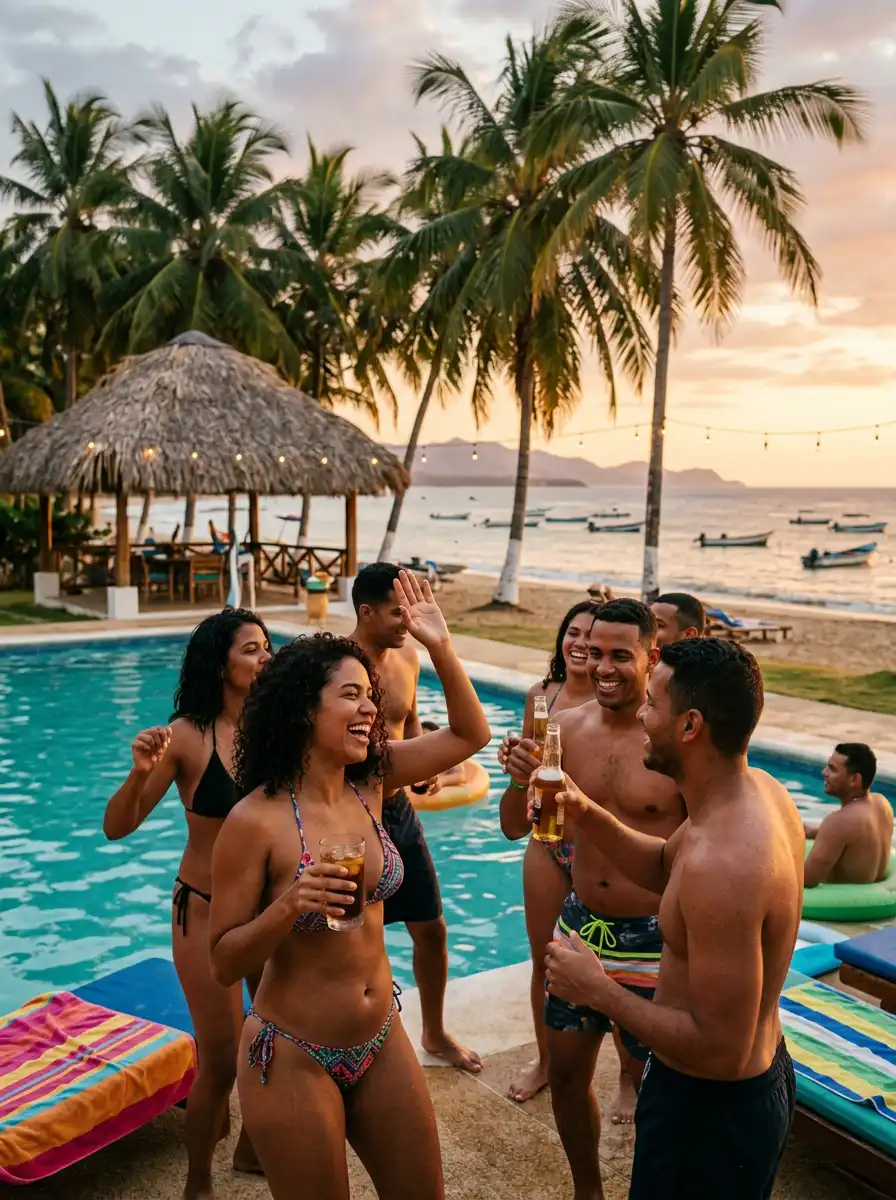 Amigos en la playa